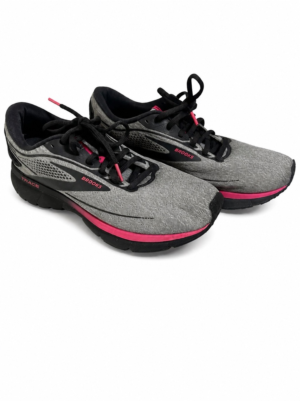 Brooks Trace 2 Womens Gray Black Pink Running Shoes Size 10